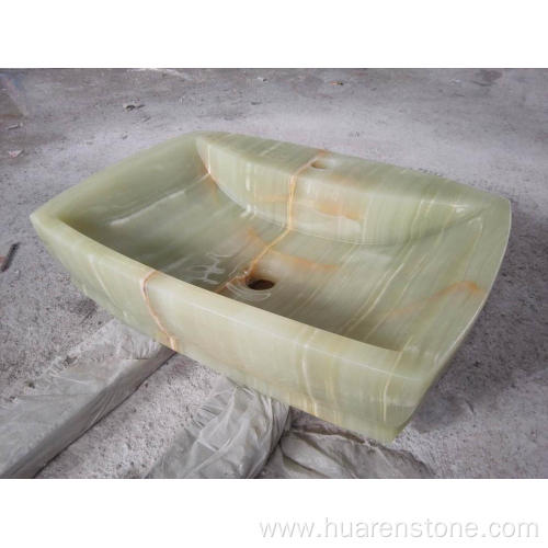 Green color onyx sink